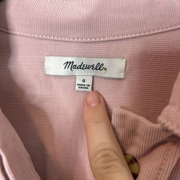 Madewell Pink Corduroy Belted Jumpsuit Size 0 - Picture 9 of 10